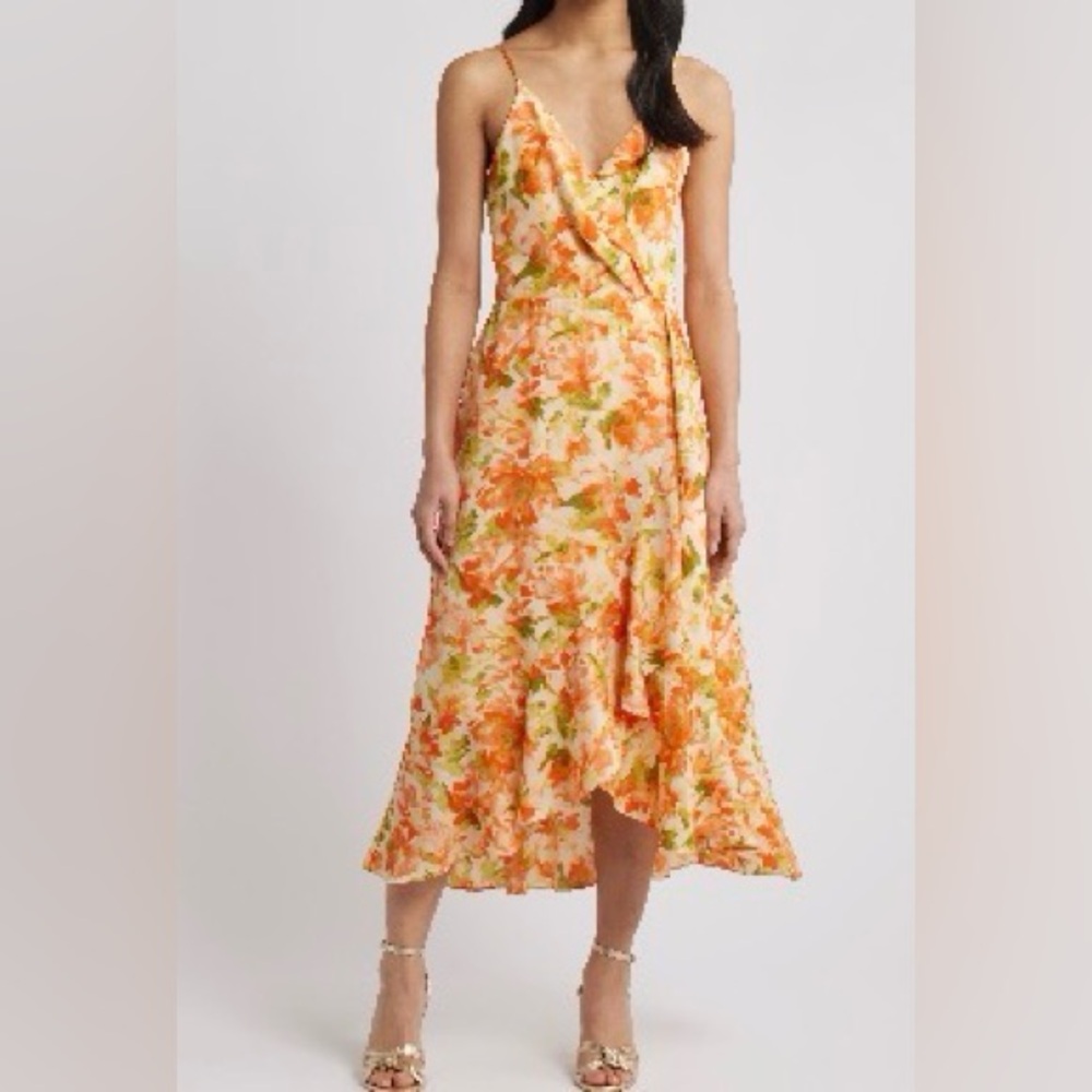 Chelsea28 Faux Wrap Midi Dress Size Medium
